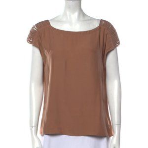 LOEFFLER RANDALL Silk Bateau Neckline Blouse Size: M | US 8